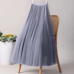 Elegant Tulle Skirts For Women High Waist Mesh Pleated Skirt Korean Fashion Elastic Waist All Match A Line Skirts Faldas