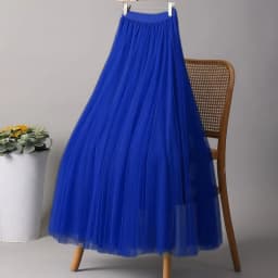 Elegant Tulle Skirts For Women High Waist Mesh Pleated Skirt Korean Fashion Elastic Waist All Match A Line Skirts Faldas