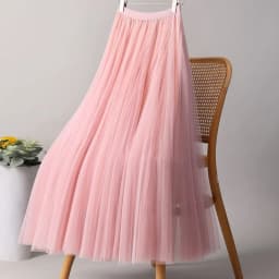 Elegant Tulle Skirts For Women High Waist Mesh Pleated Skirt Korean Fashion Elastic Waist All Match A Line Skirts Faldas