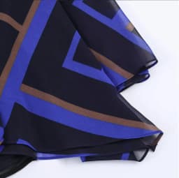Spring Summer Women Colored Geometric Print Asymmetry Skirt Zipper Waist A-lined Swing Midi Long Chiffon Skirts