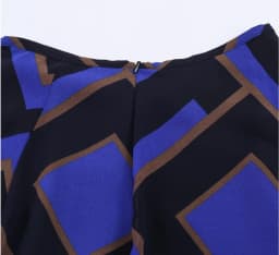 Spring Summer Women Colored Geometric Print Asymmetry Skirt Zipper Waist A-lined Swing Midi Long Chiffon Skirts