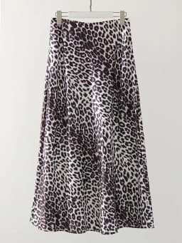 Long Leopard Skirt Women 2026 Luxury Satin Skirts Ladies Office Party A Line High Waist Brown Skirt For Women Maxi Spring Summer