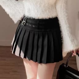 Preppy Striped Mini Skirt Women Korean Vintage Belt Sweet Student Pleats Skirts High Waist Kawaii Harajuku Simple Casual Skirt