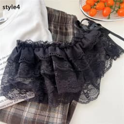 Y2K Mini Skirts Women Harajuku Aesthetic White Tulle Bandage Skirt Japanese Vintage Lolita Lace Trim Miniskirt Matching Pants