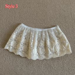 Y2K Mini Skirts Women Harajuku Aesthetic White Tulle Bandage Skirt Japanese Vintage Lolita Lace Trim Miniskirt Matching Pants