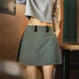 Maden New Outdoor A-Line Skort Shorts Women's Summer Lightweight Hiking Elastic Waist Pant Skirt Casual Versatile Green Bottoms