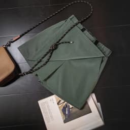 Maden New Outdoor A-Line Skort Shorts Women's Summer Lightweight Hiking Elastic Waist Pant Skirt Casual Versatile Green Bottoms