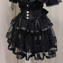 Japanese Sweet Lolita Style Mini Skirt Women Elegant Lace Bandage Party Cake Skirts Female Gothic Y2k Metal Buckle Skirt