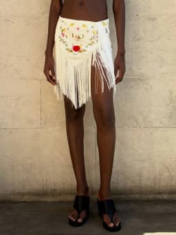 Chic Embroidery Fringed Women's Skirts Fashion Flower Irregular Mini Skirt 2026 Summer Chic Female Vacation Holiday Streetwear