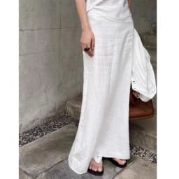 Summer Cotton Skirt White Pure Color Elegant Long Skirt Women Slit High Waist Maxi Straight Skirt Office Lady Ankle Length Skirt