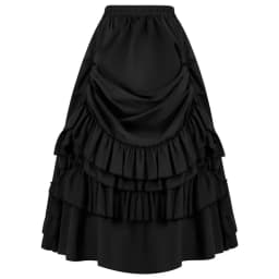 Cosplay Vintage Steampunk Dress Victorian Medieval Ruffled Satin & Lace Trim Gothic Skirts Women Corset Skirt Pirate Costumes