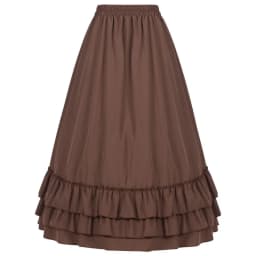 Cosplay Vintage Steampunk Dress Victorian Medieval Ruffled Satin & Lace Trim Gothic Skirts Women Corset Skirt Pirate Costumes