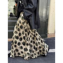 Trendy Vintage Polka Dot Print Maxi Skirt Women High Waist Long Skirt Design Spring Summer Clothes Loose Harajuku Y2k Skirts New