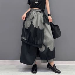 Painted Fashion New Japanese Style Woman Loose Fit Tide Long Green Black Vintage Printed Skirt Casual Streetwear Skirt JJSK076