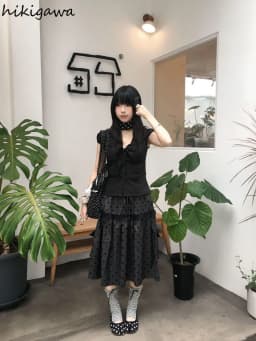 Vintage Women Skirt High Waist Patchwork Lace Loose Jupe Chic Polka Dot Saia Japanese Summer Skirts 2025 Faldas Mujer De Moda