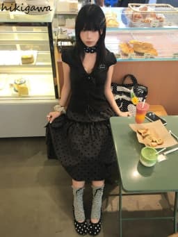 Vintage Women Skirt High Waist Patchwork Lace Loose Jupe Chic Polka Dot Saia Japanese Summer Skirts 2025 Faldas Mujer De Moda