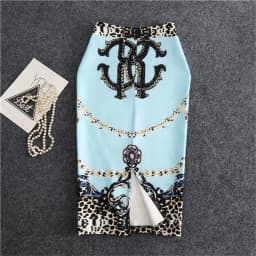 Streetwear Blue Skirt Ladies Spring Clothes Women's High Waist Harajuku Korean Style Vintage Print Skirt for Women Faldas Cortas