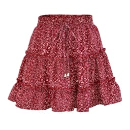 2026 Summer Floral Chiffon Skirts Women High Waisted Vintage Ruffles Printing Mini Skirt Casual Holiday Beach A-Line Skirts