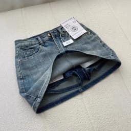Sexy Retro High Waist Denim  Skirt Women's Anti-Light Versatile Slimming American Hot Girl f-length Summer Skirt