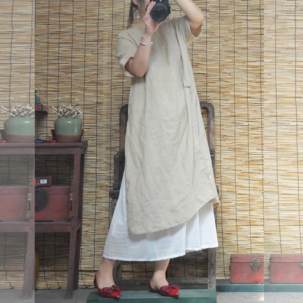 Johnature Women Casual White Skirts Cotton 2025 Summer New Female A-Line Skirts