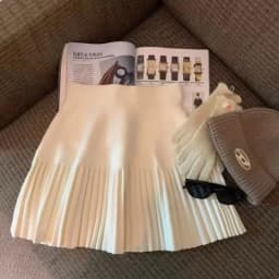 Pleated Mini Skirts Korean Sweet Knitted Skirts Sweet Elastic Waist Ladies Casual Youthful For Women's Clothes Solid Fashion New