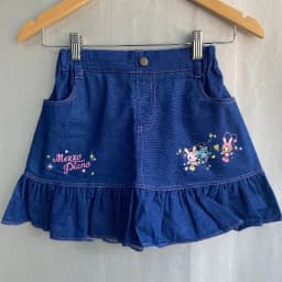 Japanese Sweet Cute Denim Skirts Cartoon Print Ruffles Patchwork Mini Skirt Y2k Aesthetics Punk Preppy Style Girl Women Clothing