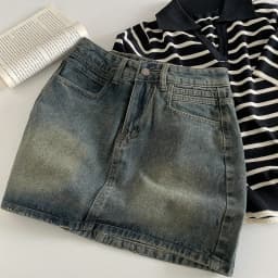 2024 New Retro Dark A Word Denim Short Skirt High Wiast Denim Mini Skirt Women Sexy Tight Bag Hip Skirts Korean Fashion Clothing