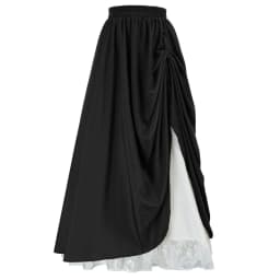 Brown Ruffled High Waisted Long Victorian Skirt Steampunk Lace Skirts Women Vintage Medieval Cosplay Costumes Party Gothic Skirt