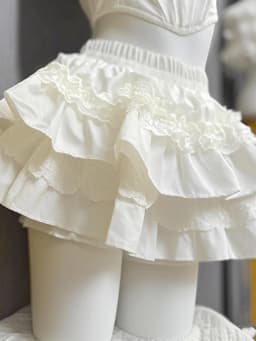 Lolita Sweet White Cake Skirt Women High Waist Sweet Lace Patchwork Slim Mini Skirts Japan Kawaii Spring Summer Ball Gown Skirt