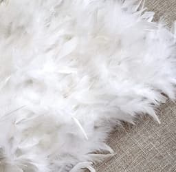 Women White Skirt Puffy Feather High Waist Performance Stage Dancing Costumes Women Skirt Irregular Elastic A-Line Skirt