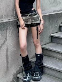 Y2K Retro Summer Camouflage Low Waist Denim Skirt for Women Fashion Street Sexy Gothic Harajuku Slim Street Clothing Short Skirt