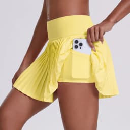 Women Sports Pleated Skirts With Shorts Inside Workout Summer Training Tennis Gym Pocket Skirt Casual