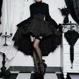 2024 New Retro Gothic High Waist Swallowtail Skirt Women's Steampunk Vintage Lace Up Asymmetrical High Low Skirts Outfits Party