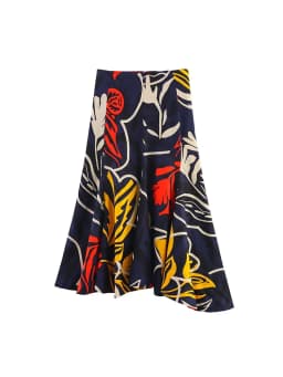 TFAFXY Women's Skirt Asymmetric Hem Printed Midi Skirts for Women Streetwear Casual Elegant Party Skirts