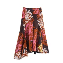 TFAFXY Women's Skirt Asymmetric Hem Printed Midi Skirts for Women Streetwear Casual Elegant Party Skirts