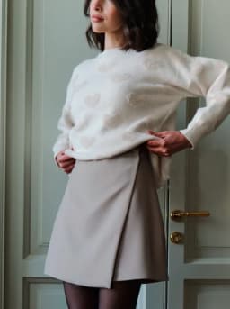 Office Lady Women Skirts 2026 New Women's High Waist A Line Skirt Slim Fit Split Hem Irregular Design Versatile Midi Skirt