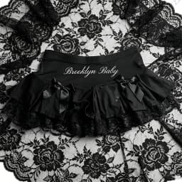 Y2K Gothic High Waist Mini Skirt Women Black Lace Ruffle Tiered Skirt with Bow Kawaii Lolita Aesthetic E-Girl Alt Streetwear