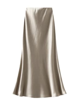 Streamgirl Pink Silk Skirts For Women Midi Light Blue Skirt Satin High Quality Luxury Satin Yellow Skirt Bodycon Women Office