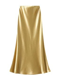 Streamgirl Pink Silk Skirts For Women Midi Light Blue Skirt Satin High Quality Luxury Satin Yellow Skirt Bodycon Women Office