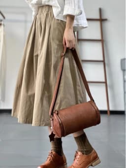Artistic Fashion Korean Style Loose Fit Slimming Versatile Age-Defying Midi Skirt Brandless Sweet Japanese Waist Design
