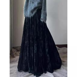 Lady Fashion Casual Type A Skirts Retro Women Printing Fish Tail Skirt Autumn Female High Waist Patchwork Gold Velvet Maxi Skirt