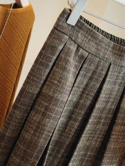 High Waist A-Line Midi Skirt Women's Checkered Woolen Plaid Pleated Autumn Winter Fashion College Style Warm Casual Skirt