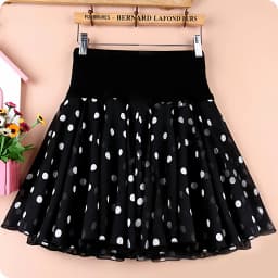 Summer Polka Dot Chiffon Short Skirt Women's High Waist A-Line Half-length Puffy Skirt Anti-Light Large Size Commute Style