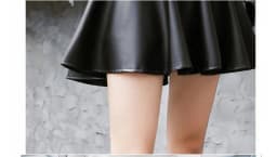 Women Sexy Faux Leather Skirts High Waist Elastic Mini Short Skirt Multi Purpose For Skater Work Nightclub Knee-Length Skirts