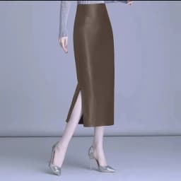 Women Sheepskin Skirt Wrap Hip Over The Knee Long Leather Skirts High-quality Female High Waist Sexy Split Package Hip Skirt 5XL
