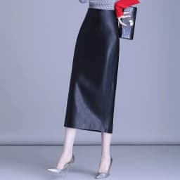 Women Sheepskin Skirt Wrap Hip Over The Knee Long Leather Skirts High-quality Female High Waist Sexy Split Package Hip Skirt 5XL