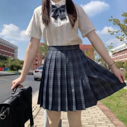 CZJMS Japan Women Pleated Skirt High Waist Fashion JK Plaid Mini Skirt Elegant Bow A Line Dancing Summer Girls Cosplay Faldas