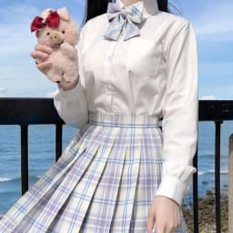 CZJMS Japan Women Pleated Skirt High Waist Fashion JK Plaid Mini Skirt Elegant Bow A Line Dancing Summer Girls Cosplay Faldas