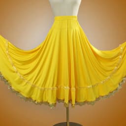 Elegant Square Danc Skirt Women National Style A-line Skirts Sequined Lace Milk Fiber Elastic-Waist Maxi Skirts 3 Kinds Lengths