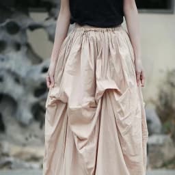 Johnature Women Vintage Irregular Cotton Skirts Elastic Waist Solid Color 2025 Summer New Fold A-Line Female Skirts